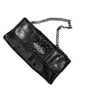 Elliott Lucca Black Patent Leather Clutch Bag